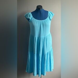 Nation LTD Noa Ruffled Midi Dress in Turks Sz S Small Boho Feminine Cottagecore